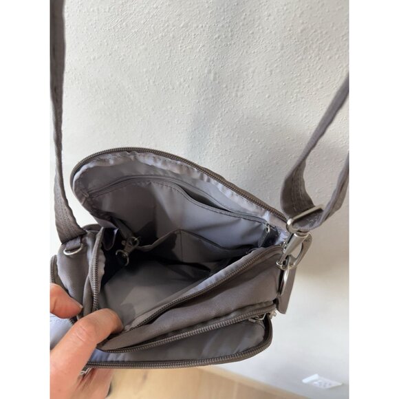 Travelon Anti-theft Classic N/S CrossBody Cross Body Purse Bag Taupe Gray - Picture 6 of 8